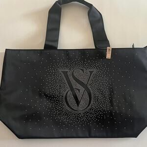Victorias Secret Black Tote Bag with Rhinestone